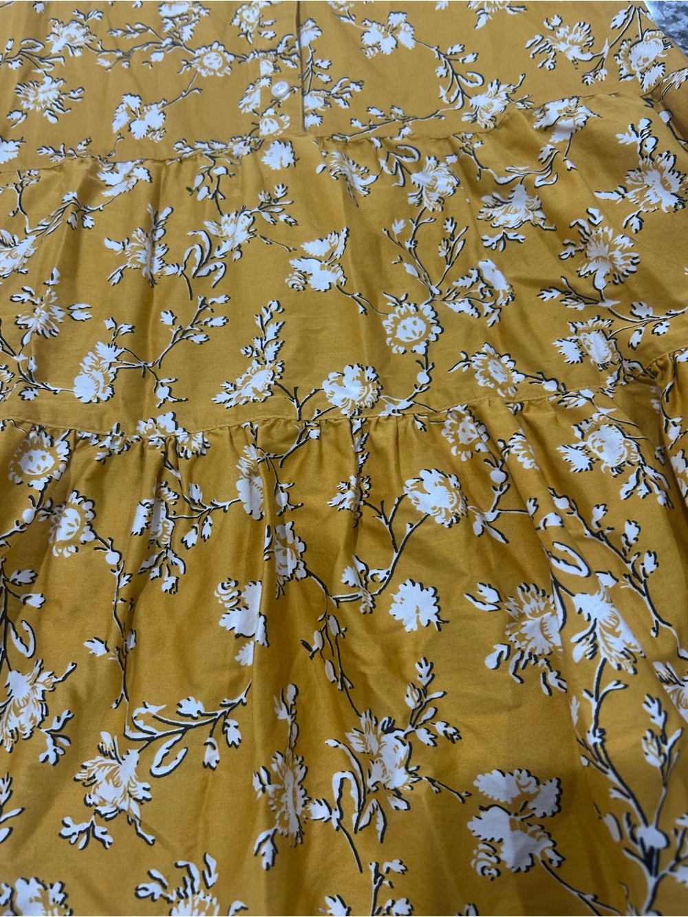 UNTUCKIT Jane Floral Tiered Dress Marigold Yellow Size 12 Romantic Cottagecore - Picture 9 of 14